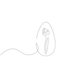 Easter egg drawing on white background, vector illustration