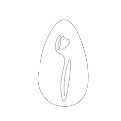 Easter egg drawing on white background, vector illustration