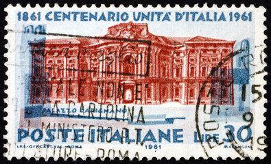 Postage stamp Italy 1961 Montecitorio palace, Italian unity