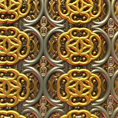 abstract patterns of gold and silver.