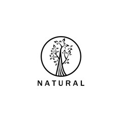 tree illustration outline nature logo abstract design