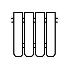 Radiator icon vector illustration. Heating radiator set icon isolated on white background.