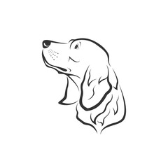Vector of a dog head design(Golden Retriever) on white background. Pets. Easy editable layered vector illustration. Animals.