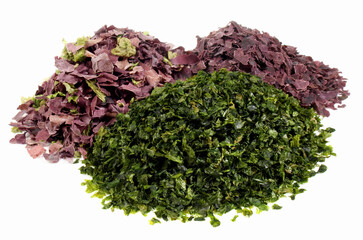 Dried Seaweed Mix - Healthy Nutrition on white Background - Isolated