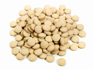 Beer Yeast Pills on white Background - Isolated