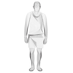 silhouette of business man thin lines