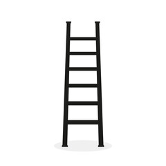 Vector icon of ladder with steps. Isolated illustration of stairs on white background