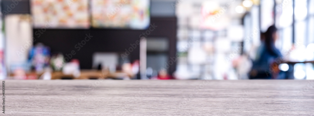 Leinwandbilder product display template empty table and blurred abstract shopping mall background for backdrop or logo or text composition magazine or advertising promotion graphic design background