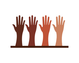 afro hands humans up community icons