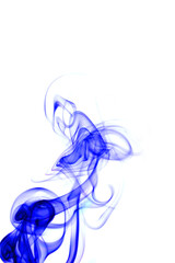 swirling movement of blue smoke group, abstract line Isolated on white background