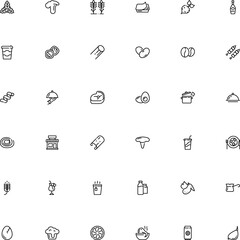 icon vector icon set such as: colored, template, carbohydrates, utensil, clip, refreshment, button, showcase, cap, stick, corners, spearmint, champagne, fun, bakery icon, champaign, fragile, damaged