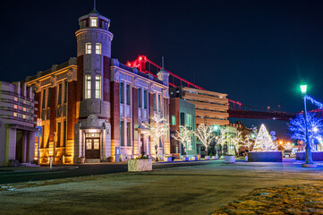 Naklejka premium 若松南海岸通りのイルミネーション夜景