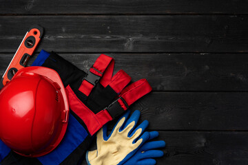 Top view of uniform of construction worker