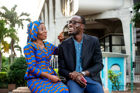 beautiful happy african couple.