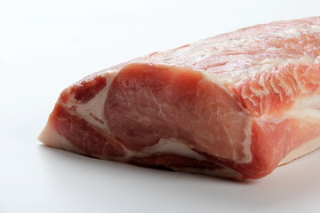 Fresh raw pork meat isolated on white background