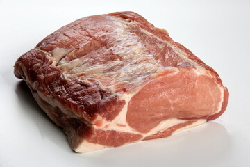 Fresh raw pork meat isolated on white background