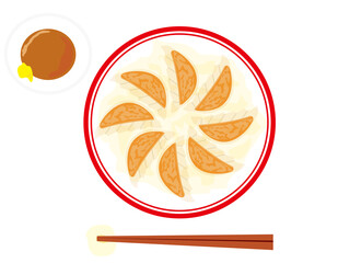 餃子のベクターイラスト　中華料理