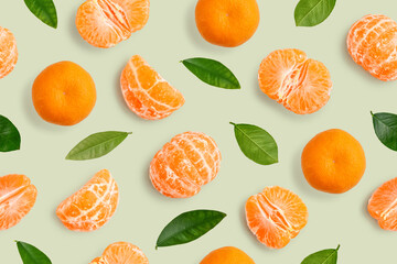 Seamless Pattern of tangerines