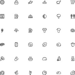 icon vector icon set such as: noodle, measurement, lamb, umbrella, open, crust, idea, apple, ball, meatballs, aroma, chicken-egg, irish, fall, caffeine, jar, cask, retro, frankfurter, wine, metal