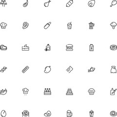 icon vector icon set such as: style, cover, paprika, candle, rigate, fungus, broken, farm, shell, plate, eastern, hat, tortilla, steak, sea, citrus, protein, reservoir, leafy, mushrooms, glyph