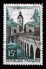 Stamp printed in the France shows Le Quesnoy, Tourism series, circa 1957