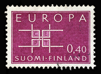 Stamp printed in the Finland shows Europa (C.E.P.T.), Square, circa 1963