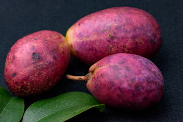 Harvested Stauntonia hexaphylla fruit, Evergreen Akebia, Close up