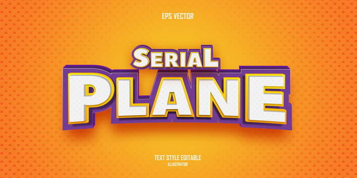 Serial Plane 3D text style effect template