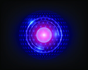 Abstract technology background technology communication concept hi tech innovation circle blue neon Vector design background