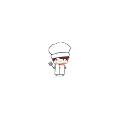 Fototapeta na wymiar cute character chef simple chibi vector illustration