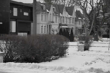 Suburban houses in winter