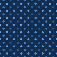 Fototapeta na wymiar This is a seamless pattern of polka dots on a blue background.