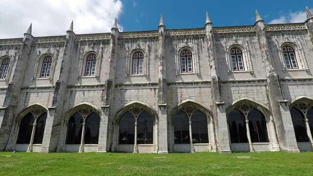 Side shot of Jeronimos' Monastery in Belem district, Lisbon