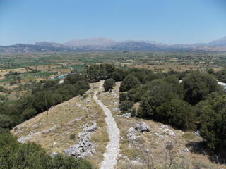 Fototapeta na wymiar crete island mountains valley old trail beautiful view