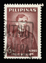 Stamp printed in Philippines shows Jose Rizal (1861-1896), circa 1962