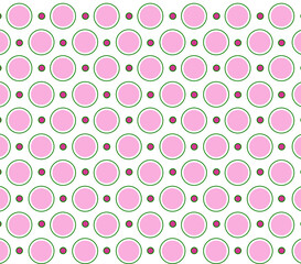 Romantic vector seamless patterns. Fond red, pink, green, and white colors. Endless texture can be used for printing onto fabric and paper or invitation. Abstract geometric shapes.