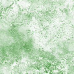Green ink and watercolor texture on white paper background. Paint leaks and decalcomania effects. Hand-painted gouache abstract image. Mess on the canvas.