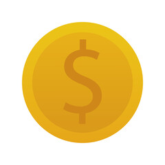 coin money dollar financial isolated icon
