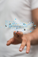 videoconference group of people talking in social network business