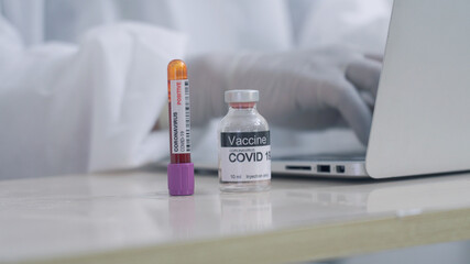 The doctor is searching for Corona-virus Covid 19 vaccine In the laboratory