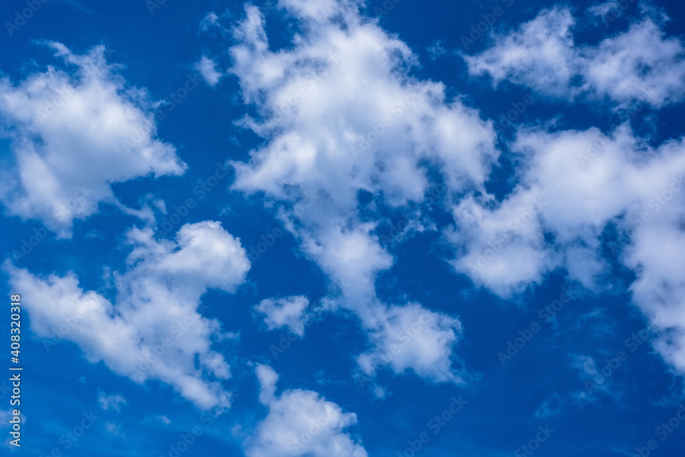 Wall mural blue sky with white beautiful clouds