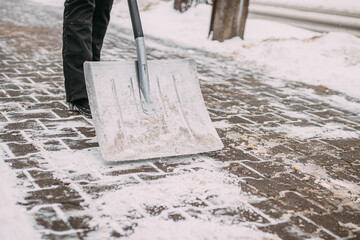 Sidewalk Snow Removal, Clear of snow, snow shovel