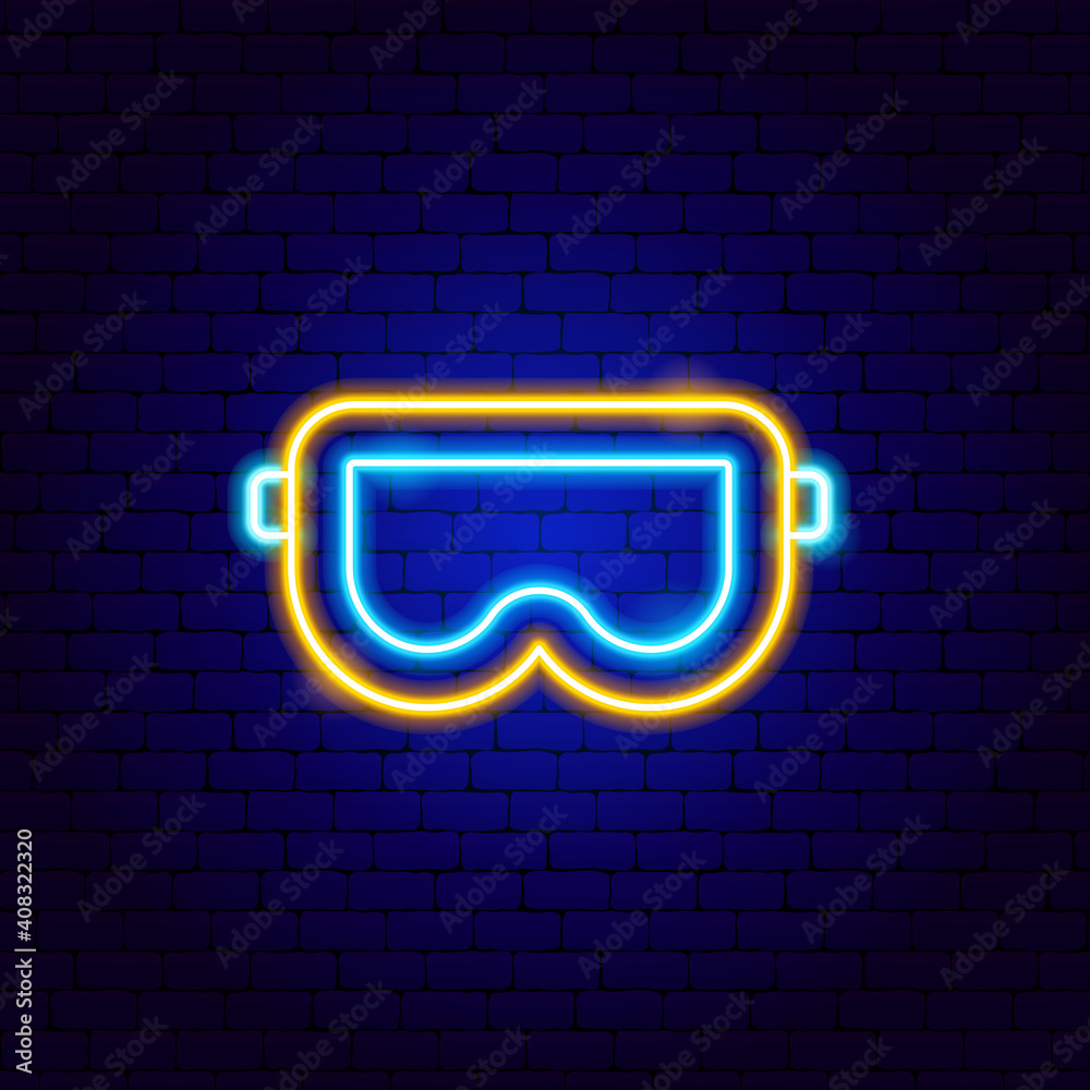 Poster Scuba Mask Neon Sign