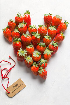 Saint Valentine's day greeting strawberries set.