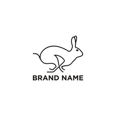 Sprint Rabbit Outline Logo Design Inspiration