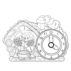 illustration of an old clock face with perspective angle, eps8 vector