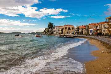 Fototapeta premium Foca coastline view in Foca Town. Foca is populer tourist destination in Turkey.