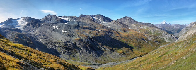 Views from Col de la Lose in Vanoise national park, french alps