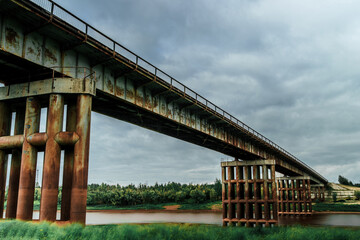 old bridge over river