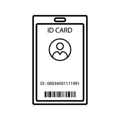 ID Card Icon - User With Identity Profile Vector illustration on white background color editable